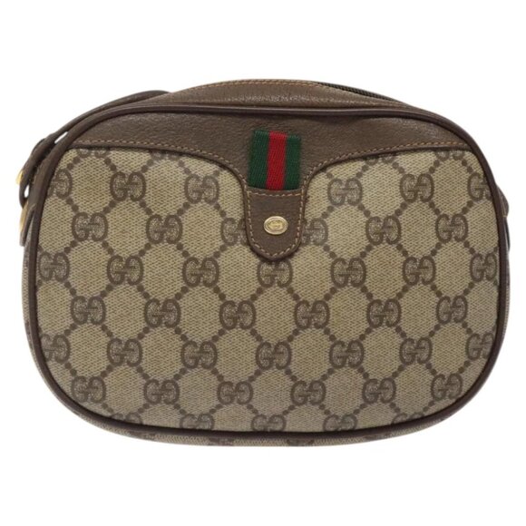 GUCCI GG Supreme Web Sherry Line Shoulder Bag PVC 007 58 6112 8031 Auth BA1765 - Picture 2 of 15